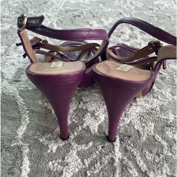 Pura Lopez purple strappy sling back sandal 38.5 - Picture 2 of 4